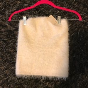 White Fuzzy Crop Top