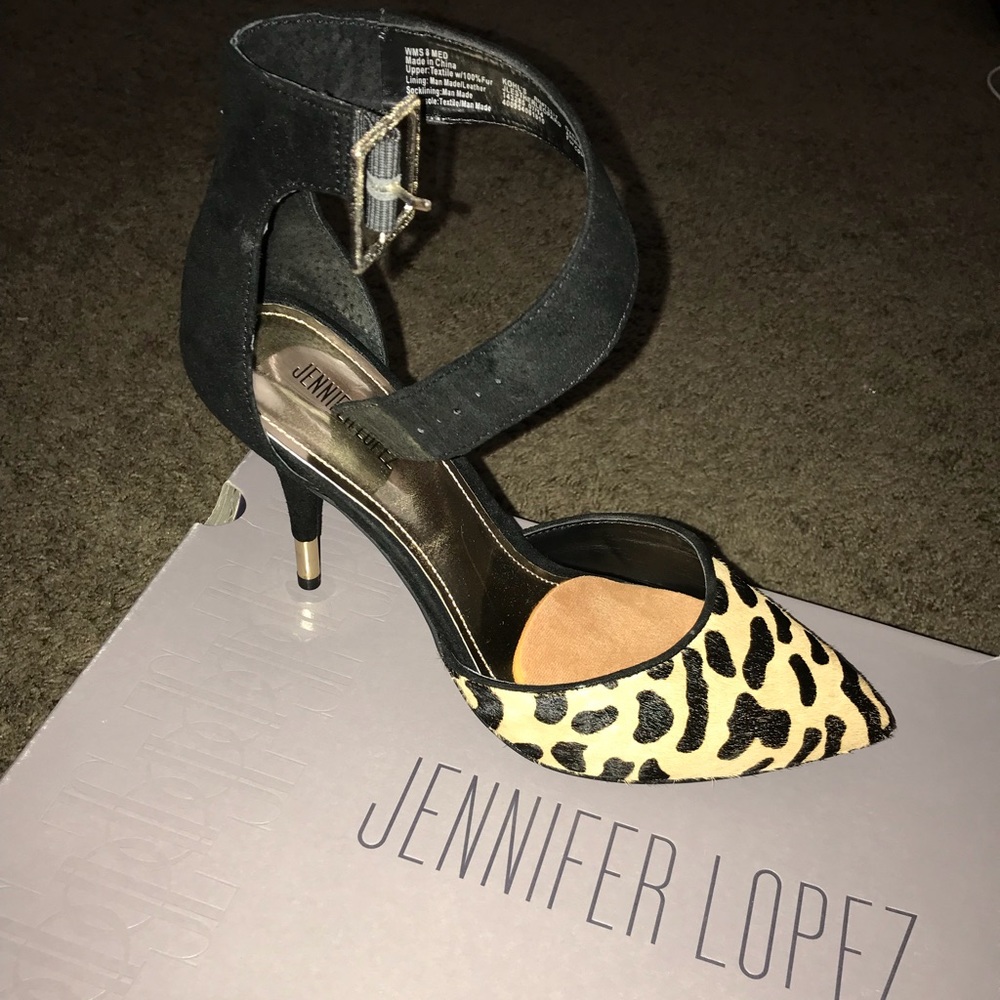 J Lo leopard print heels