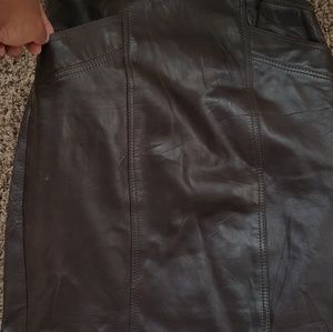 Genuine leather skirt