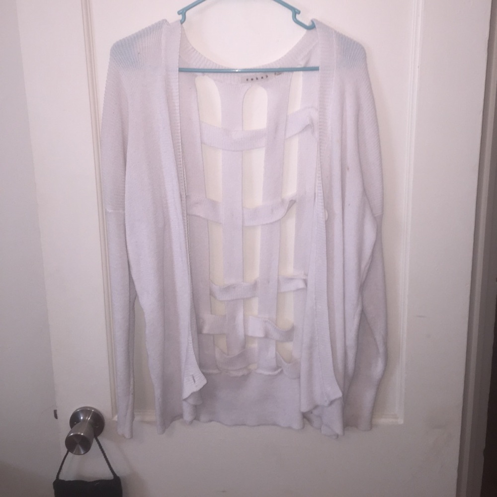 white cardigan