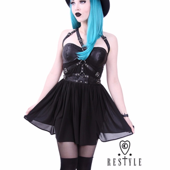 Restyle Dresses & Skirts - Restyle Gothic Harness Dress Killstar Witch Occult