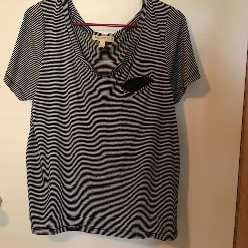 Stripped Short sleeve loose top