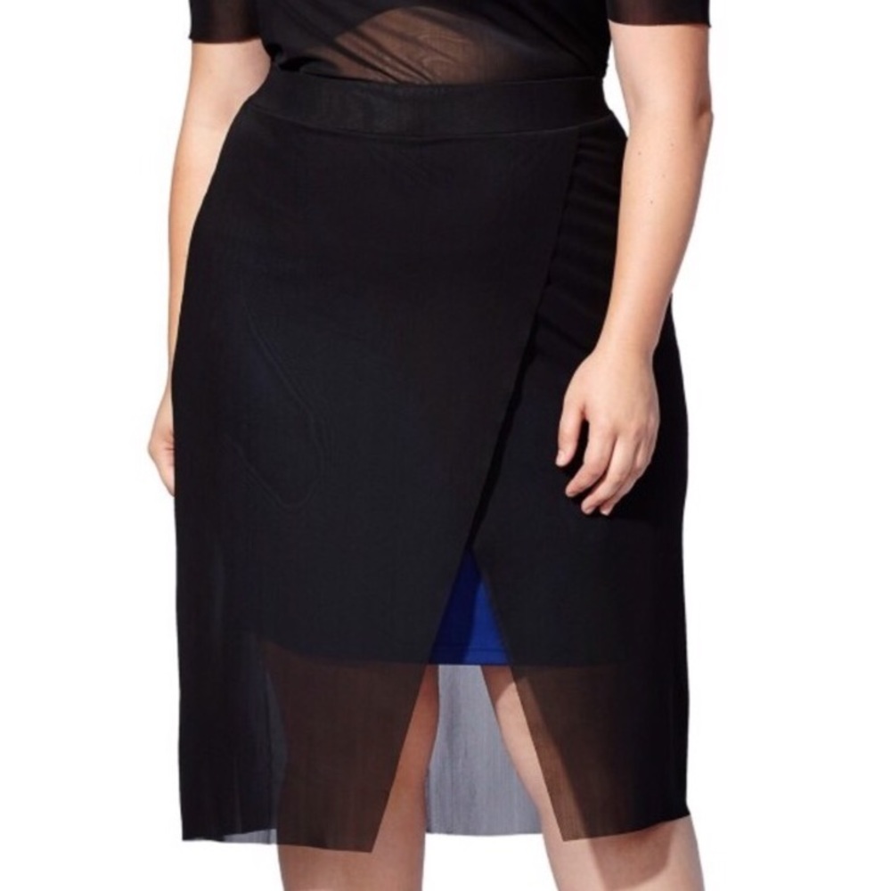 Mblm mesh overlay skirt