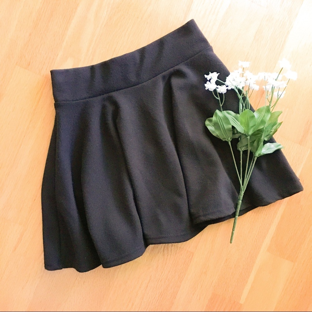 black a-line mini skater skirt