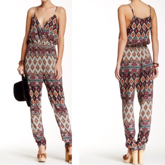 Ooberswank Pants - Ooberswank Boho Print Strap Romper