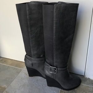 BCBG Grey Wedge Boots