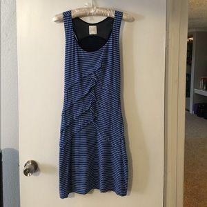 Nicole Miller striped ruffle tube dress