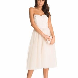 Chi Chi London nude tulle dress