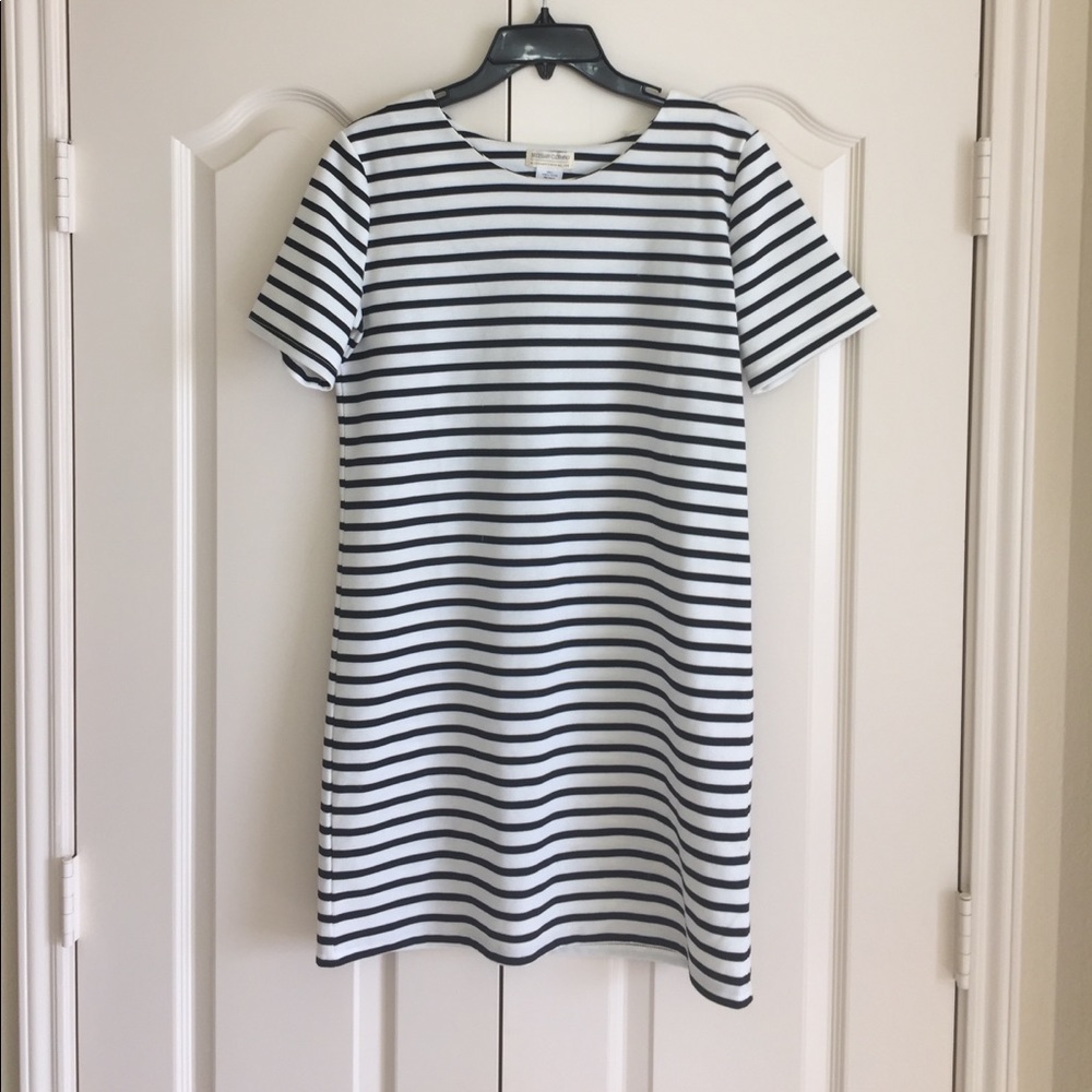 Black and white striped dress