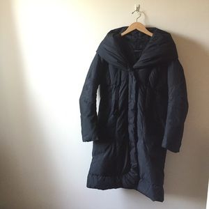 TAHARI Black Long Down Coat