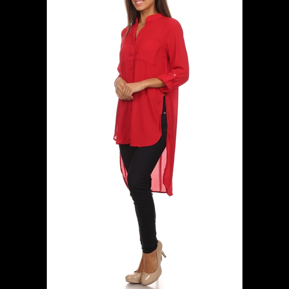 Top with Button down high low - Picture 2 of 2