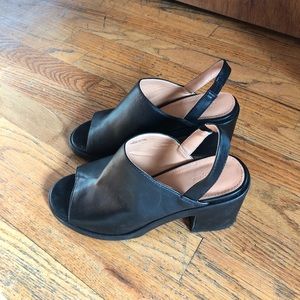Urban Outfitters black faux leather heels