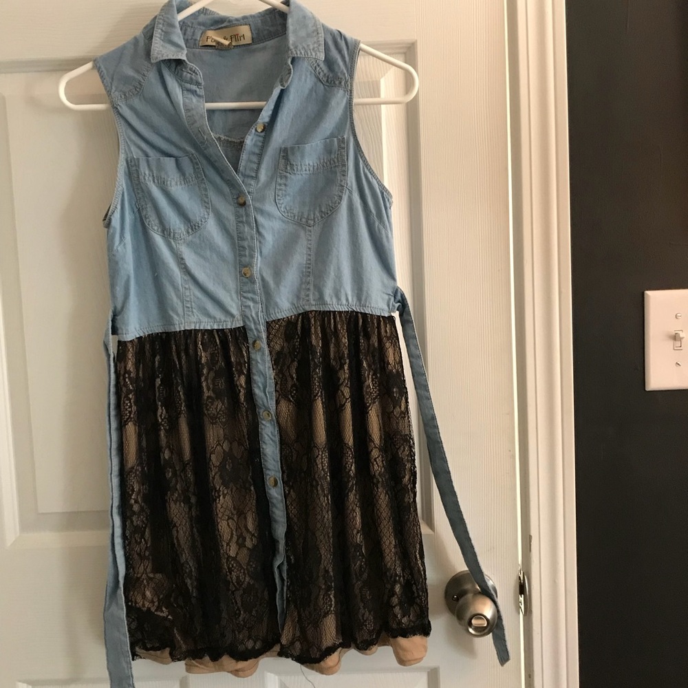 Jean top collared dress