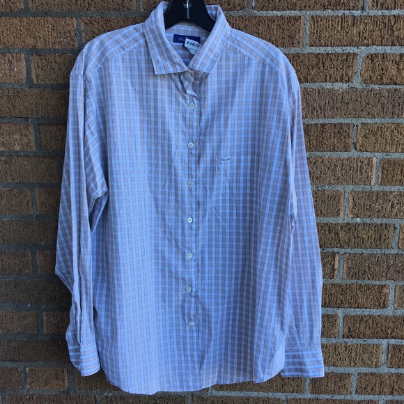 Façonnable Check Button Shirt Size Large - Picture 1 of 3