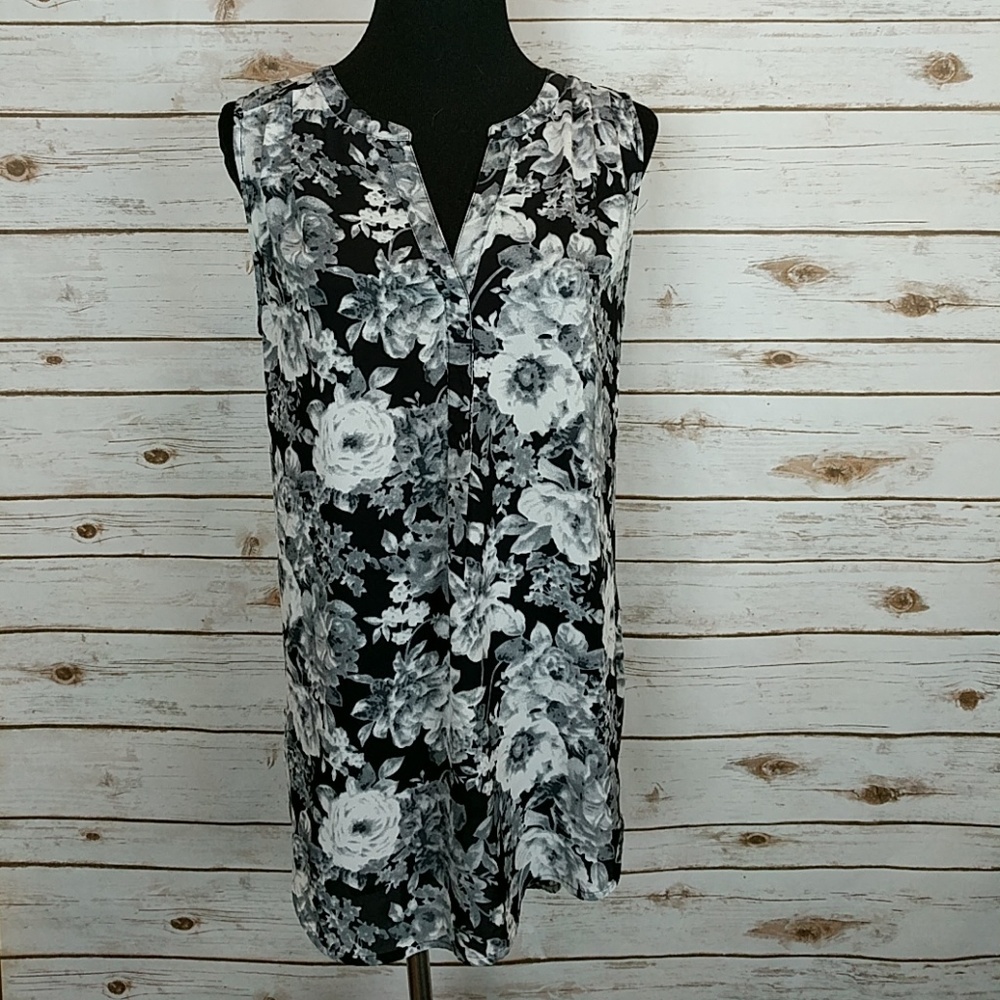 Daniel Rainn Floral Long Tunic Blouse