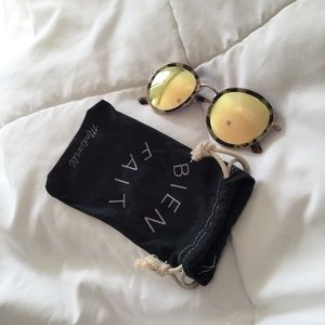 Gold reflective Madewell tortoise shell sunglasses