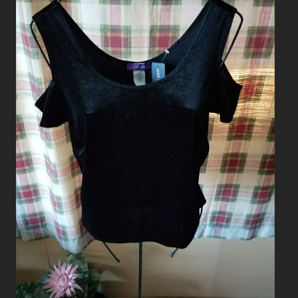 Wet Seal Hot Gal Size Large Velvet Open Shoulder