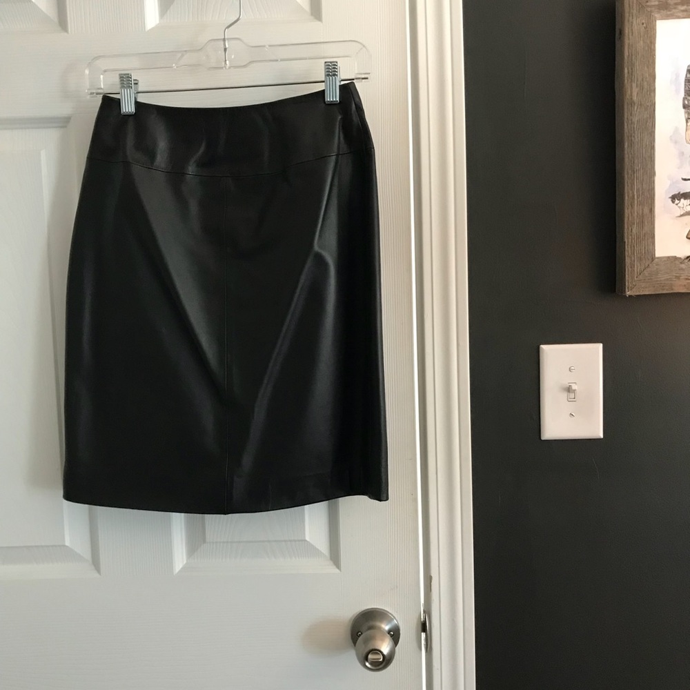 Vintage black leather skirt