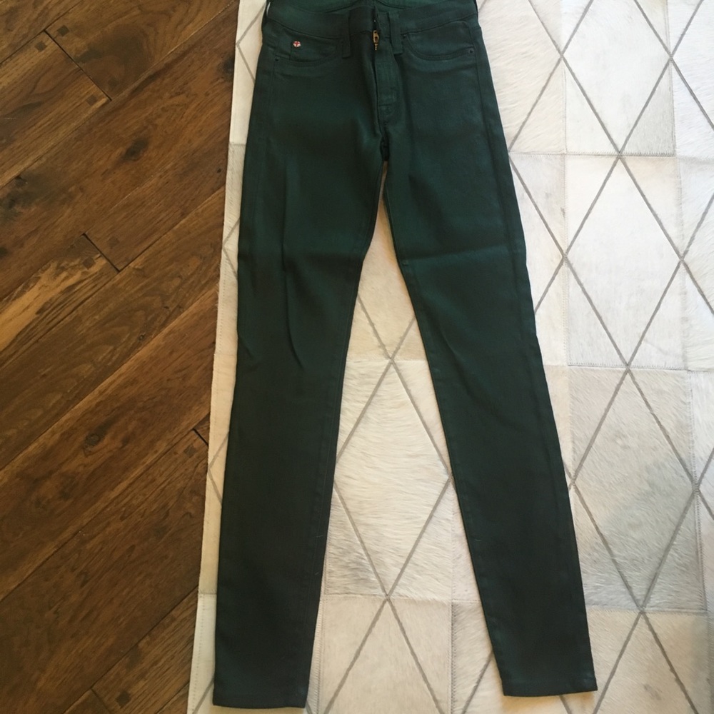 Wax coated jeans