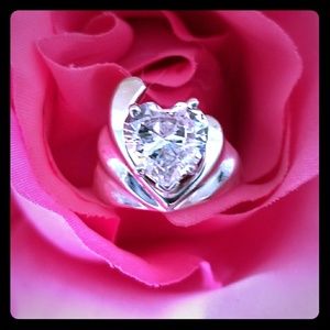 Heart shaped Diamonique Ring