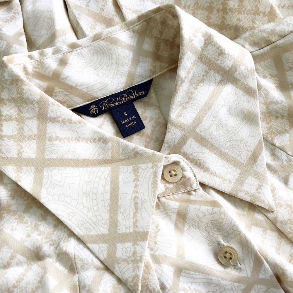 🍁NWOT! Brooks Brothers 100% silk warm-tone blouse