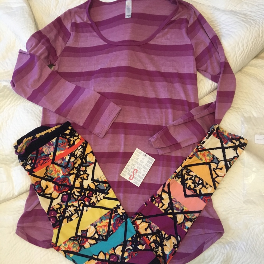 Lularoe OS Floral Lattice Legging only