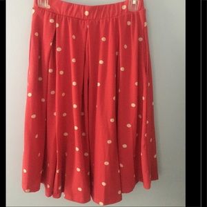 LuLaRoe Madison Skirt-Coral and Tan