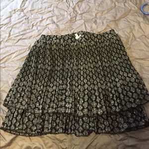 2-tiered printed mini skirt