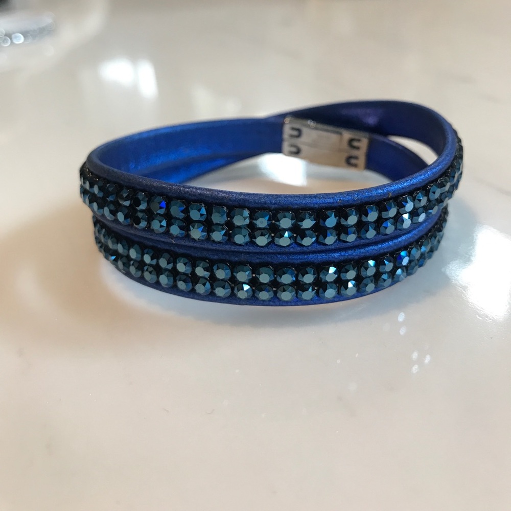 Swarovski Double Wrap Bracelet - Blue
