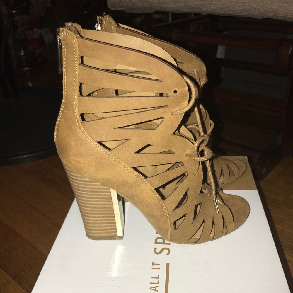 Strappy cut-out heels