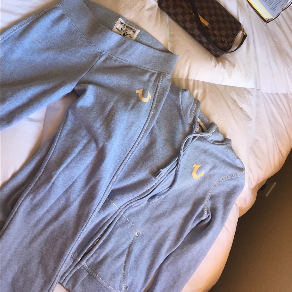 True religion zip up and lounge bottoms track suit