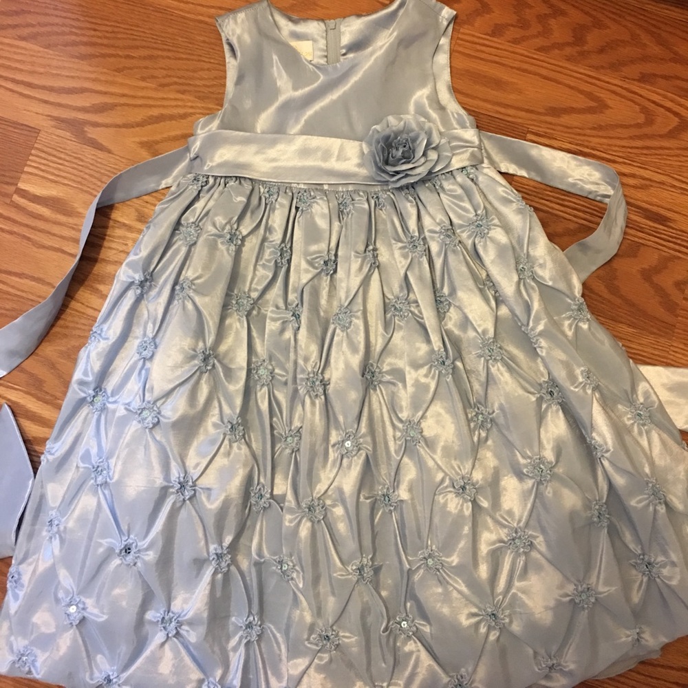 American Princess dress size 4T Silver Blue