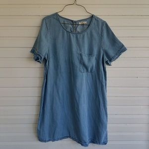 Frayed Denim T Shirt Style Dress