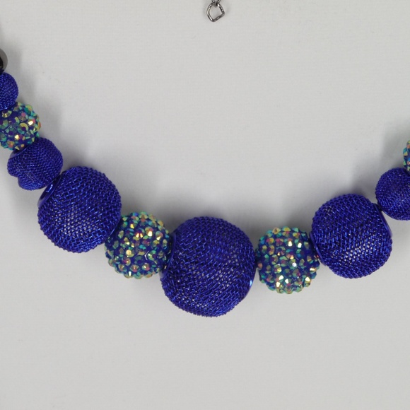 Blue Illusion Statement Necklace and Earring Set - Picture 3 of 5