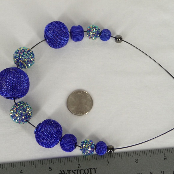 Blue Illusion Statement Necklace and Earring Set - Picture 5 of 5