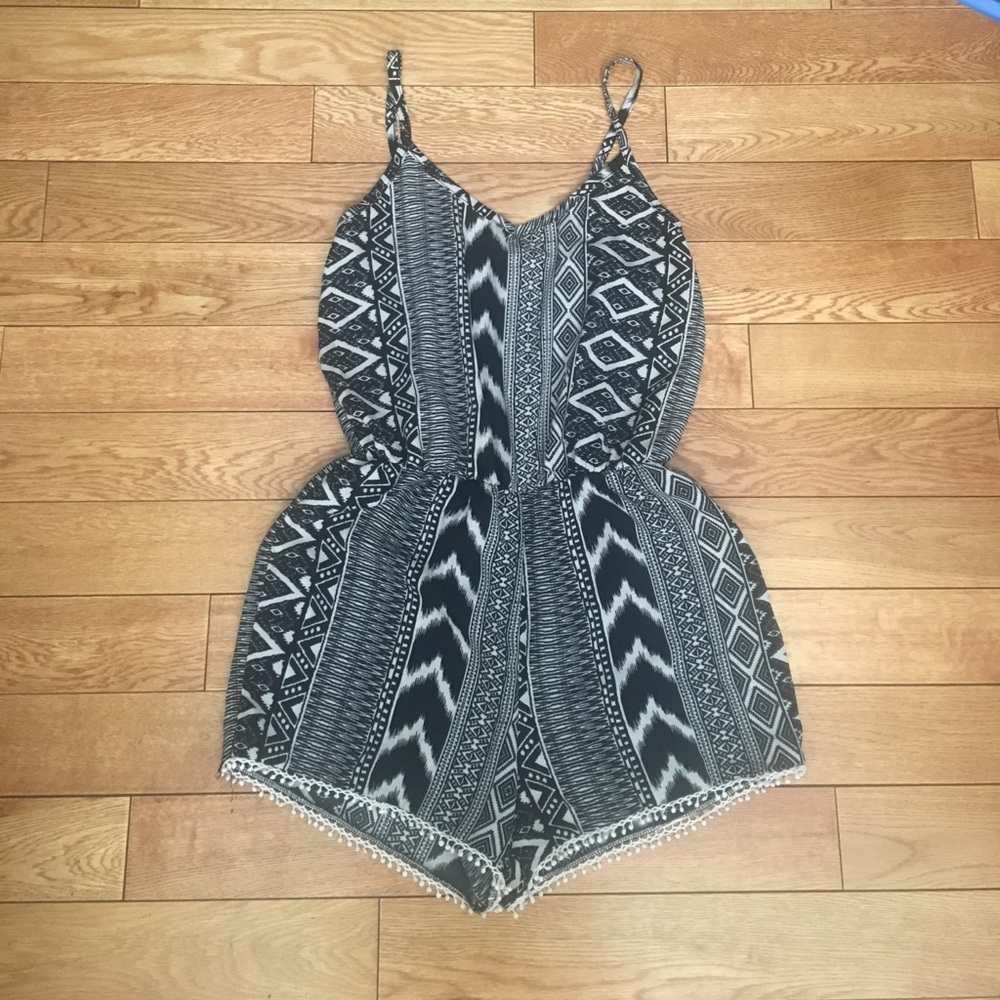 Patterned Spaghetti Strap Romper