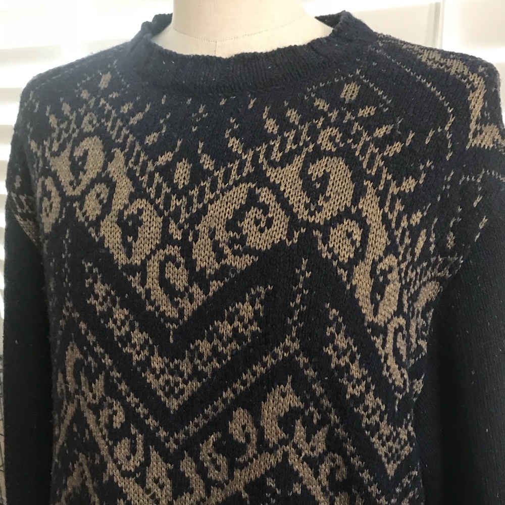 DRIES VAN NOTEN SCOLLOPED WOOL SWEATER L-X