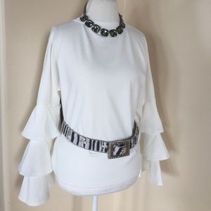 REDUCED! White Bell Sleeve Blouse