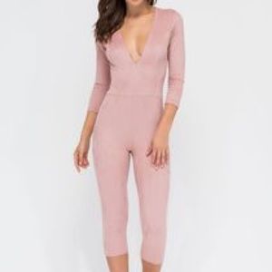 Rose Pink Faux Suede Jumpsuit 💗💗💗