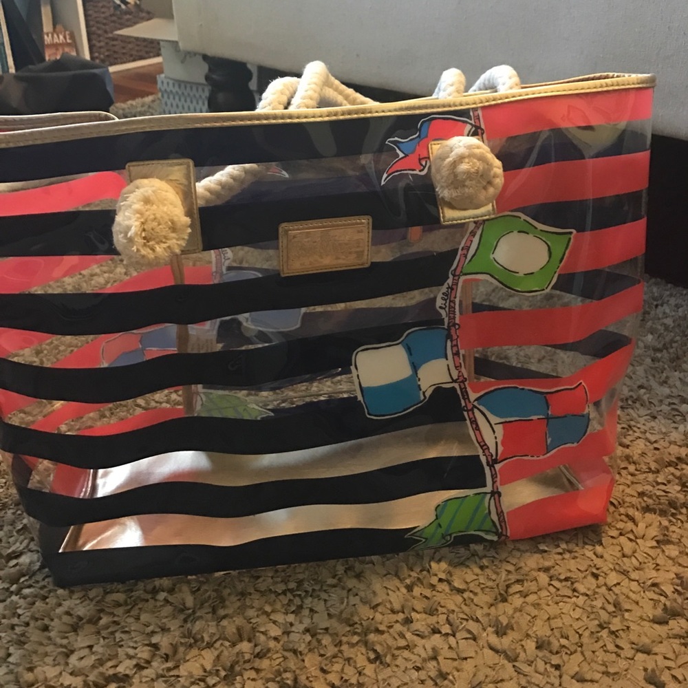 Lilly Pulitzer clear beach tote