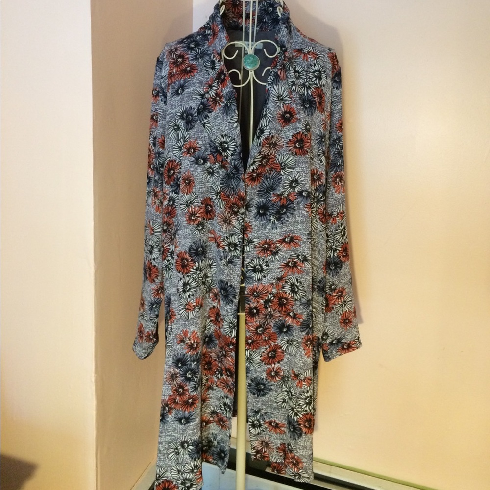 Long floral cardigan