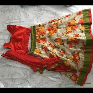Girls Indian Ethnic dress skirt and top