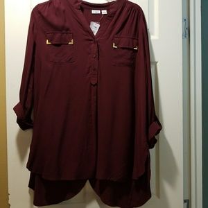 Cato  mandarin collar  flashy pockets  tunic