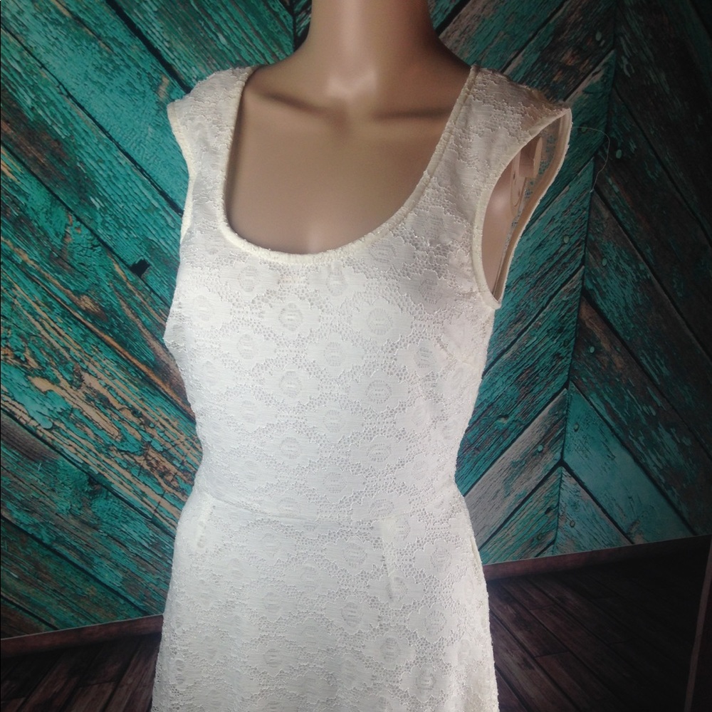 Malloy Ivory Lace Overlay Dress