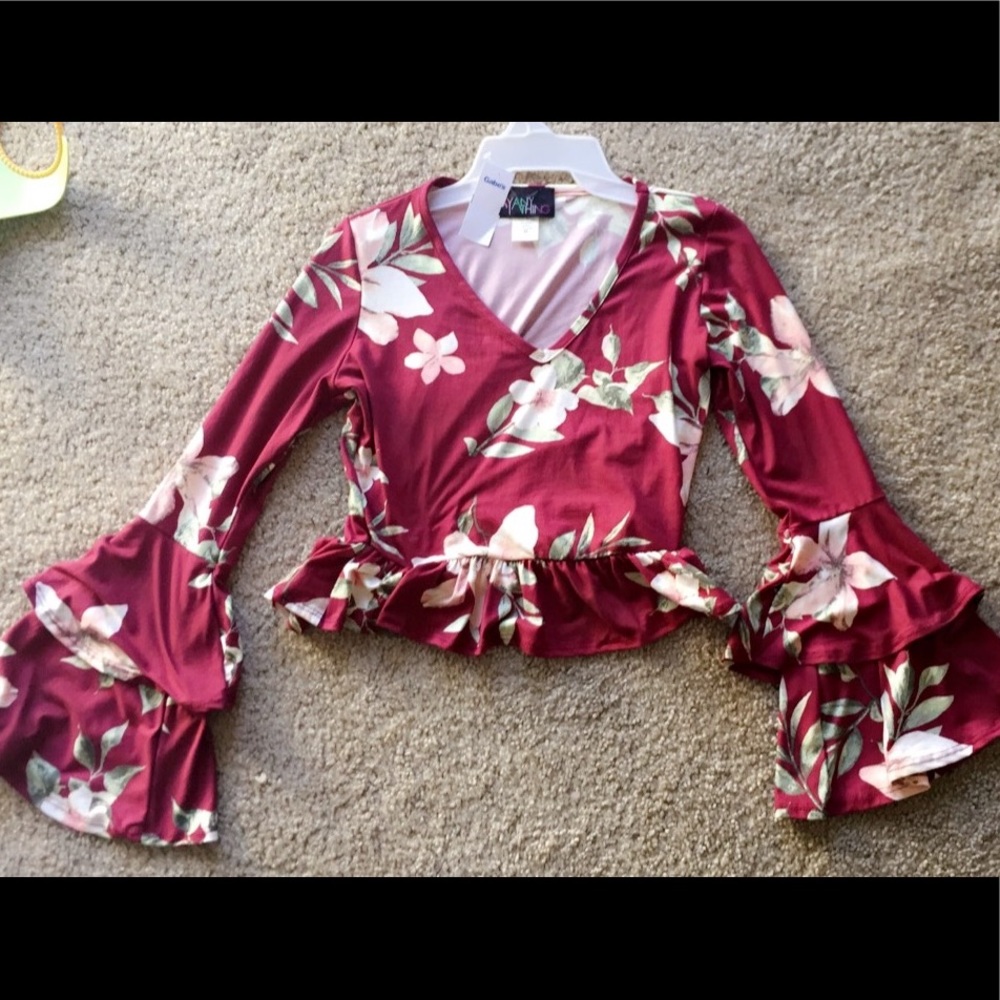 Boho flare sleeve top