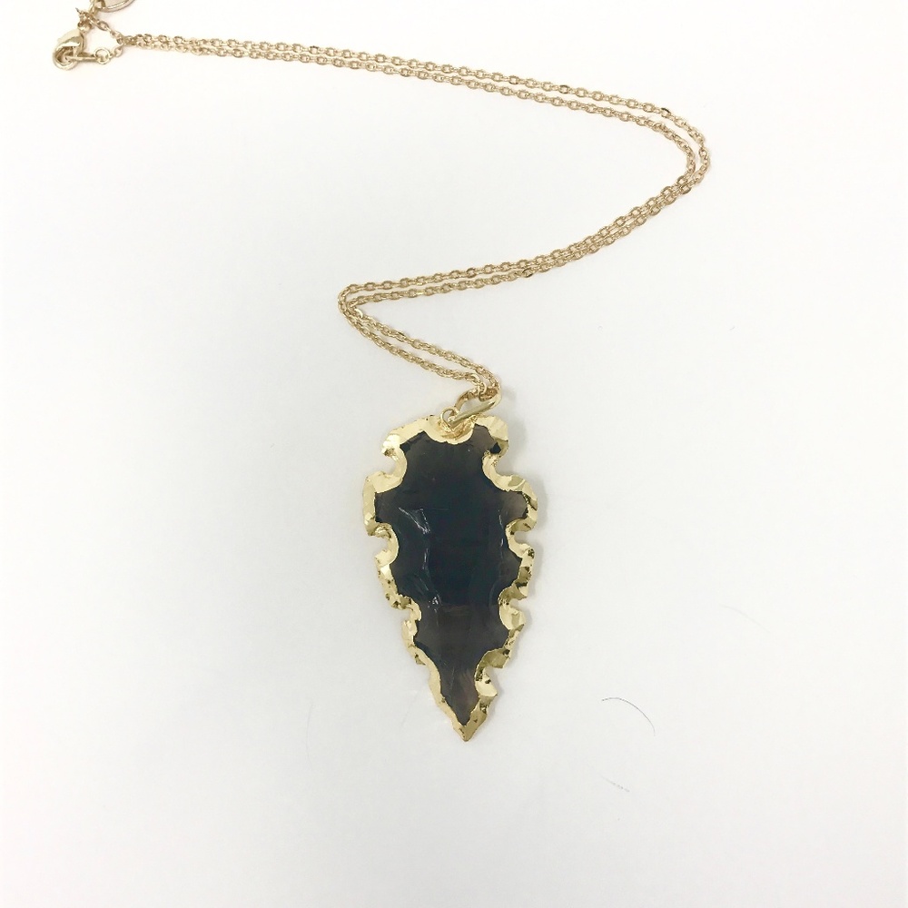 Obsidian necklace (chain included)