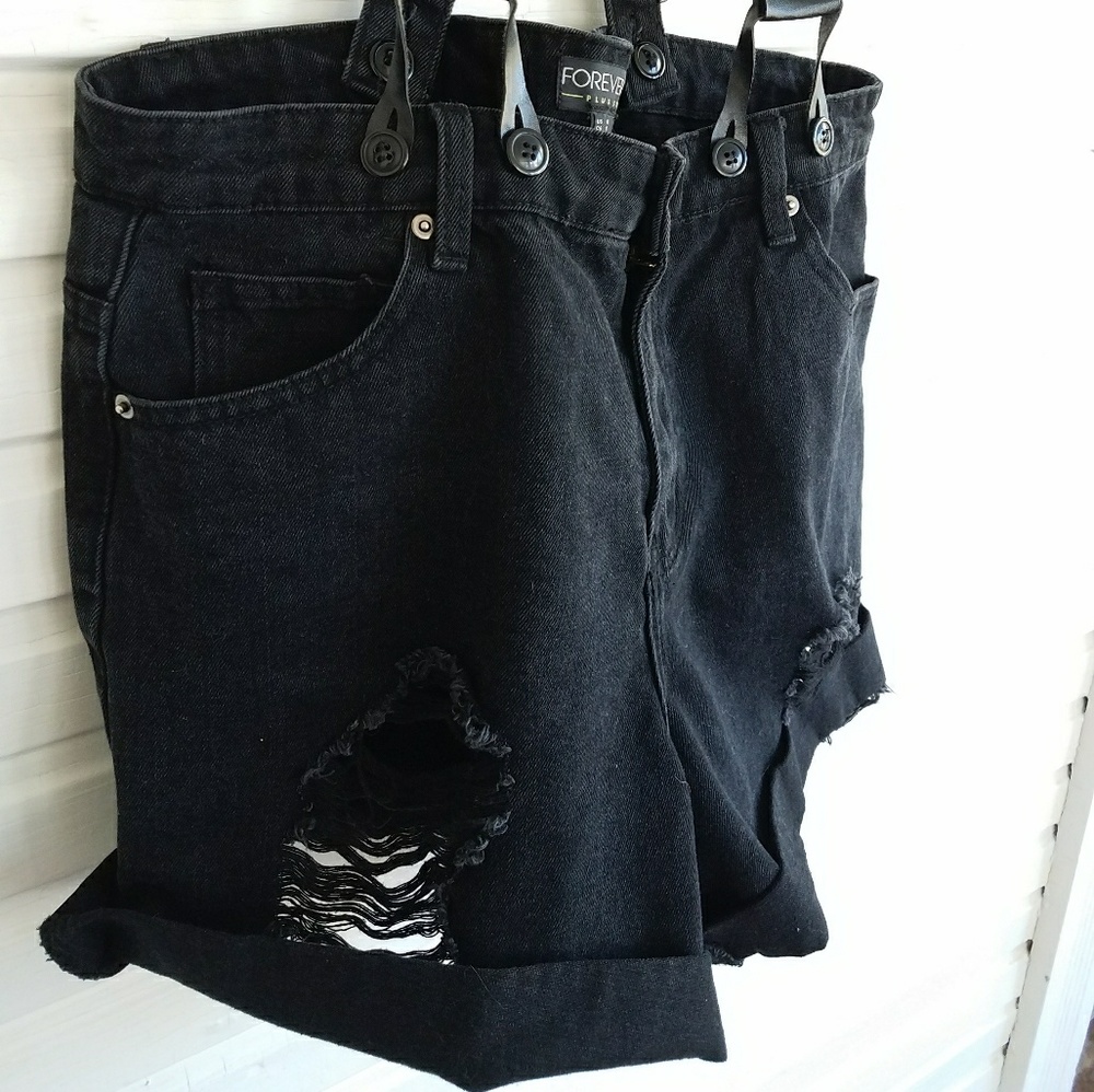 High Waisted Suspender Shorts