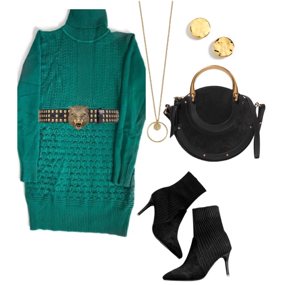 NWOT HOT MIAMI STYLES AQUA GREEN SWEATER DRESS