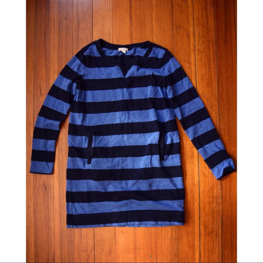 Gap Blue Striped Sweater Dress