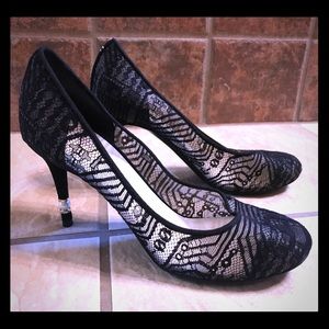 Chanel CC Lace Pumps